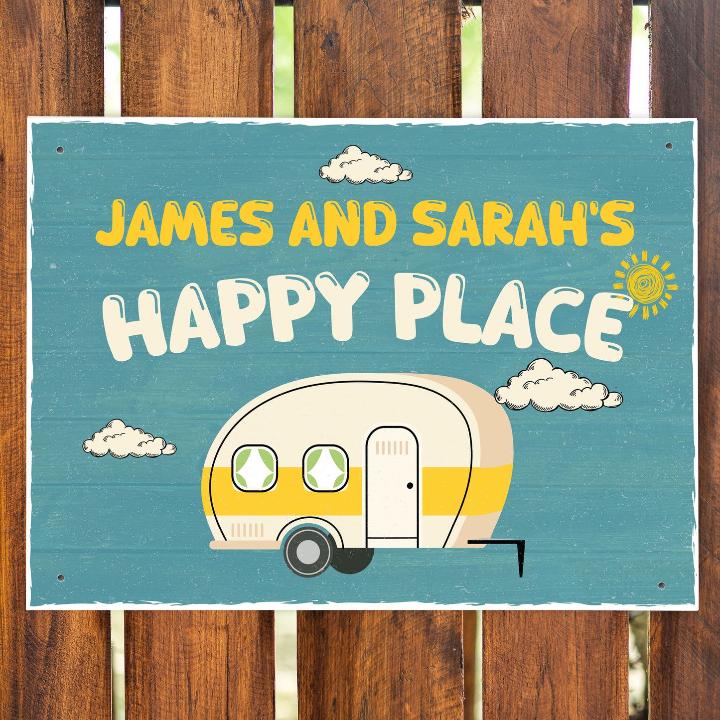 Gift For Caravan Personalised Caravan Sign Novelty Happy Place