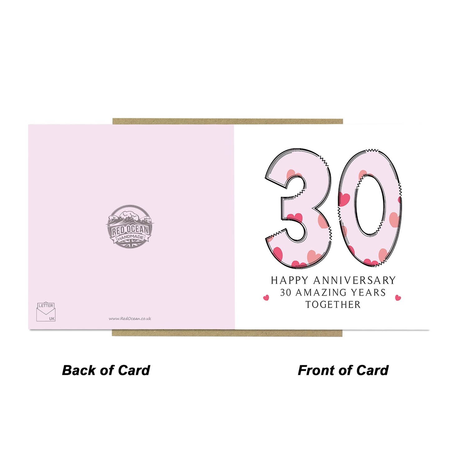 30th Wedding Anniversary Card With Envelope Anniversary Cards
