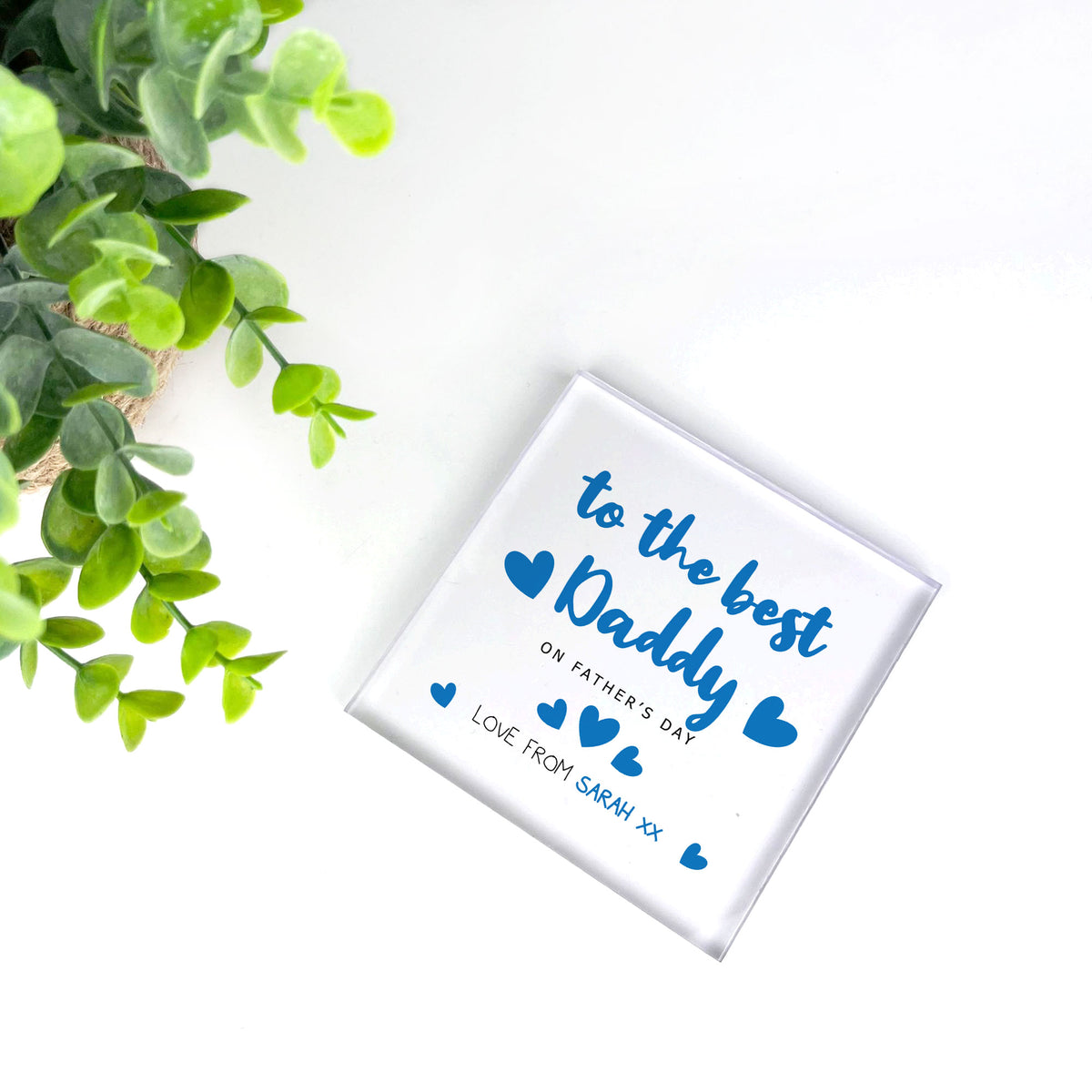 To The Best Daddy Gift For Fathers Day Personalised Block Daddy