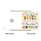 Niece Birthday Card Child Birthday Card For Niece Card For Girl