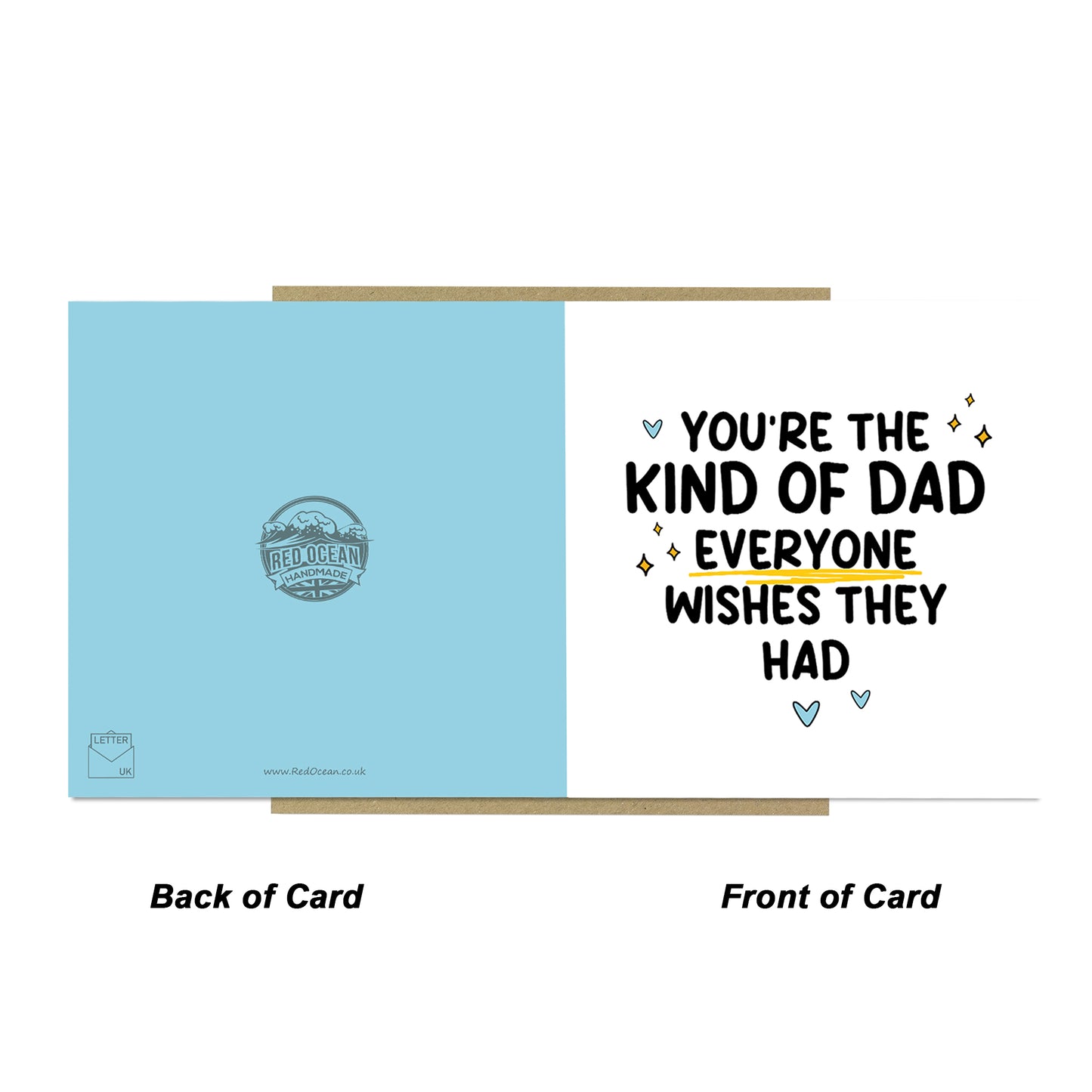 Cute Card For Dad For Birthday Fathers Day With Envelope