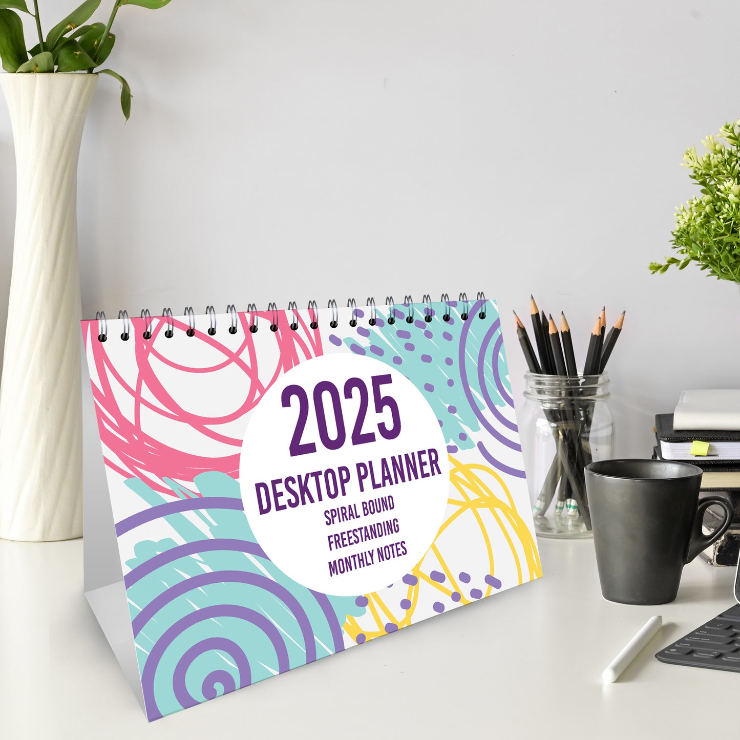 2025 Calendar Desktop Office Planner Month to View Planner