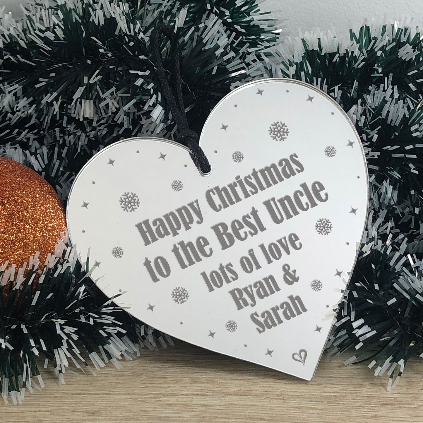 Christmas Gifts For Uncle Personalised Acrylic Heart Uncle Gifts
