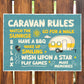 Novelty CARAVAN RULES SIGN Wall Door Plaque Caravan Sign