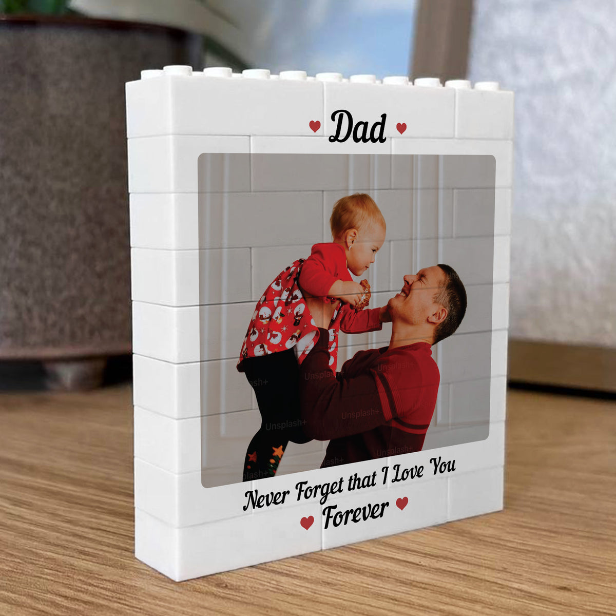 Personalised Building Photo Block Gift For Dad Fathers Day