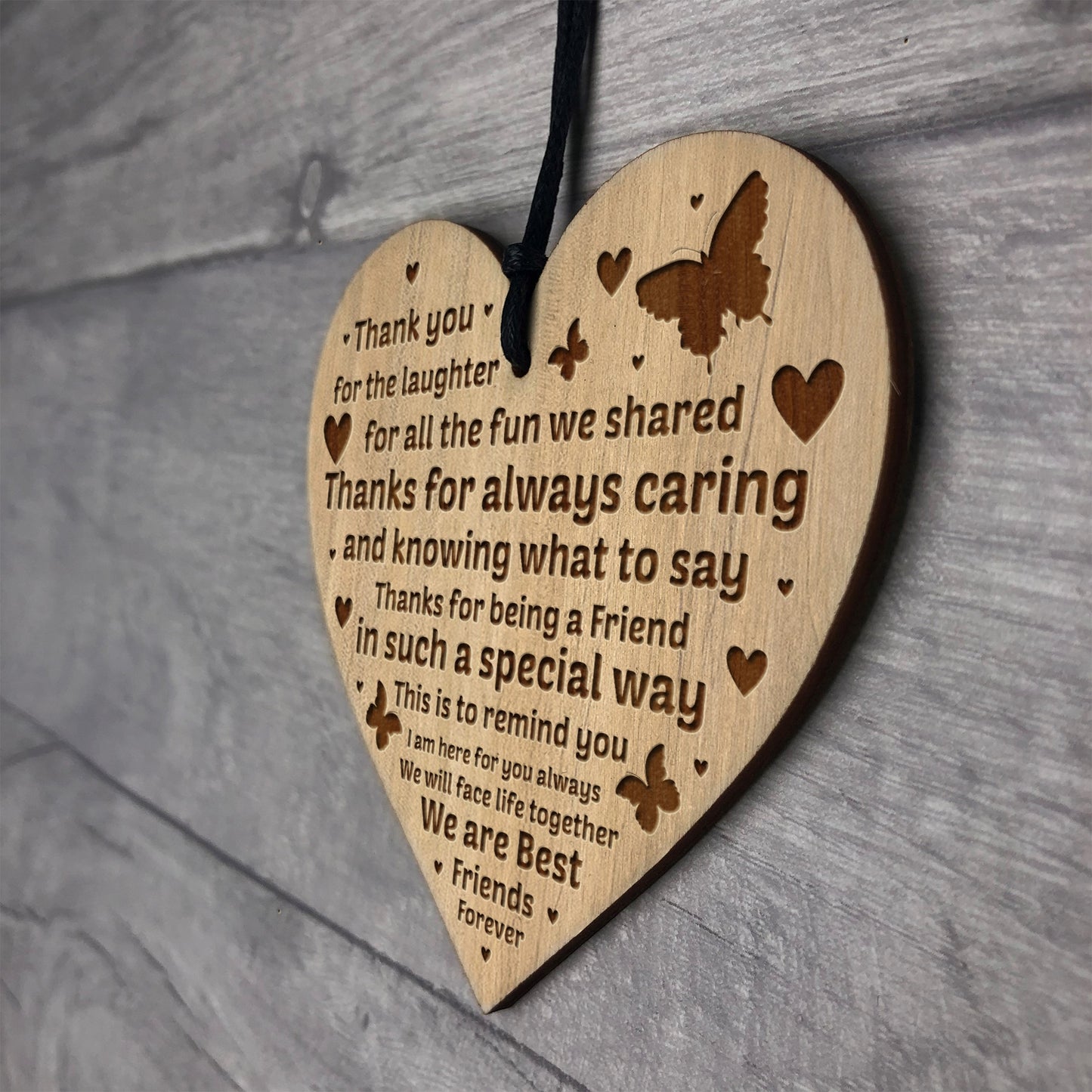 Friendship Gift Best Friend Plaque Shabby Chic Wood Heart