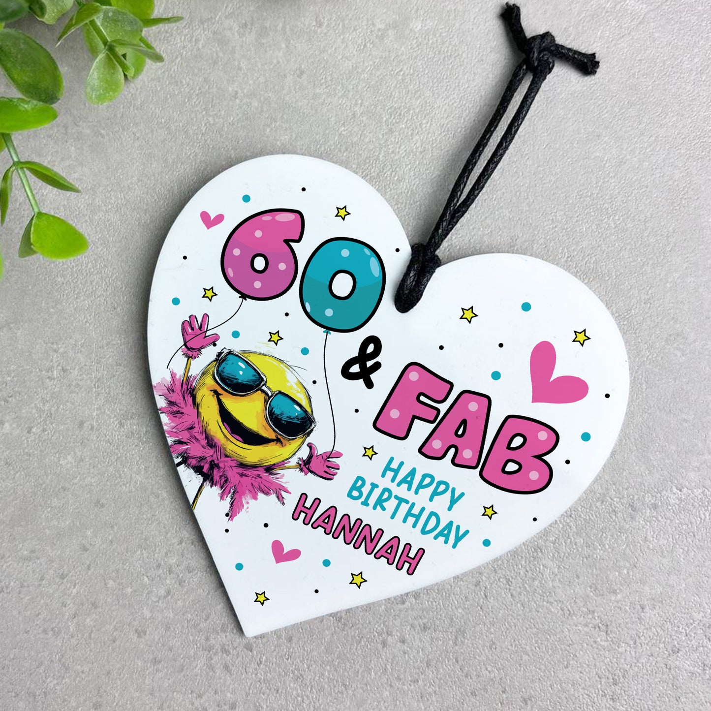 Personalised 60th Birthday Gift For Women Heart 60 And Fab