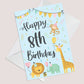 8th Birthday Jungle Animals Card for Girls Boys 8 Year Old Child
