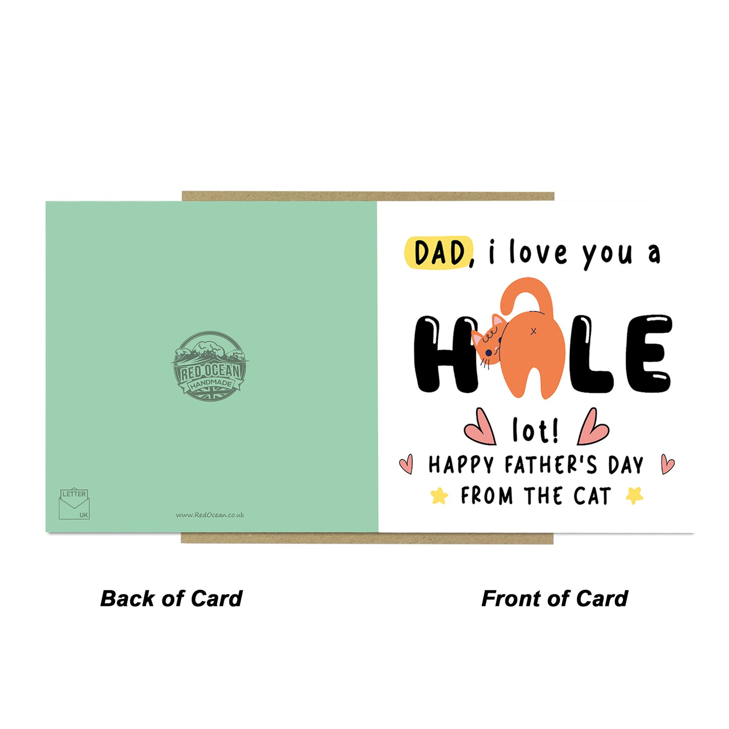 Funny Fathers Day Card From The Cat I Love You A Hole Lot Joke