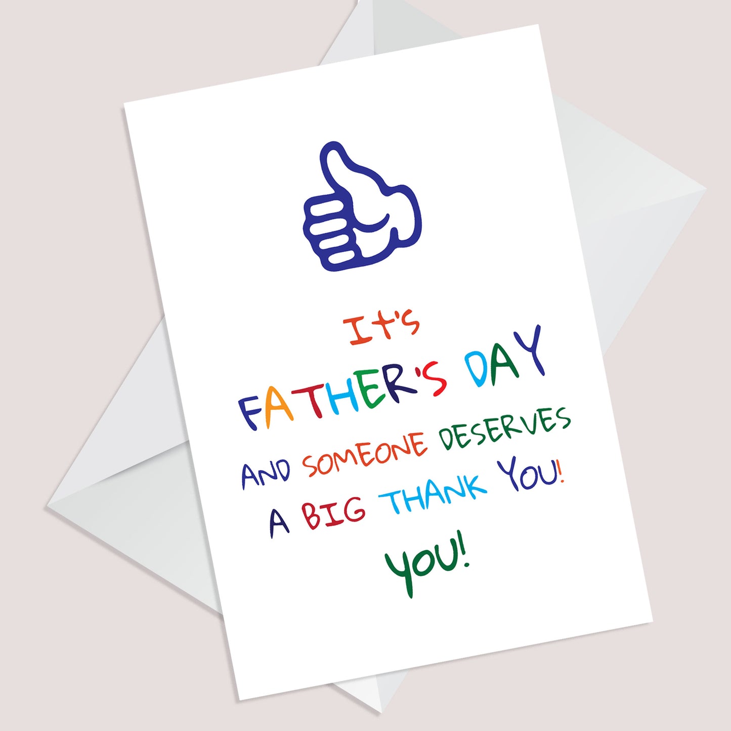 BIG THANK YOU Fathers Day Cards for Dad Card from Son Daughter