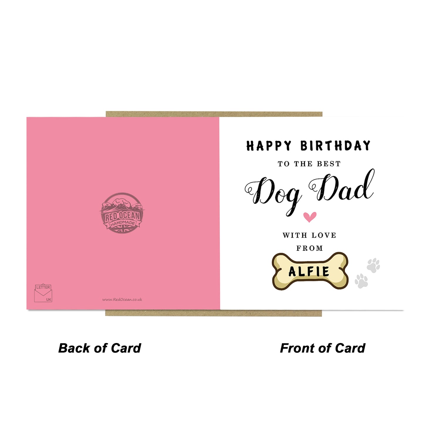 Personalised Card For Best Dog Dad Card With Envelope Birthday