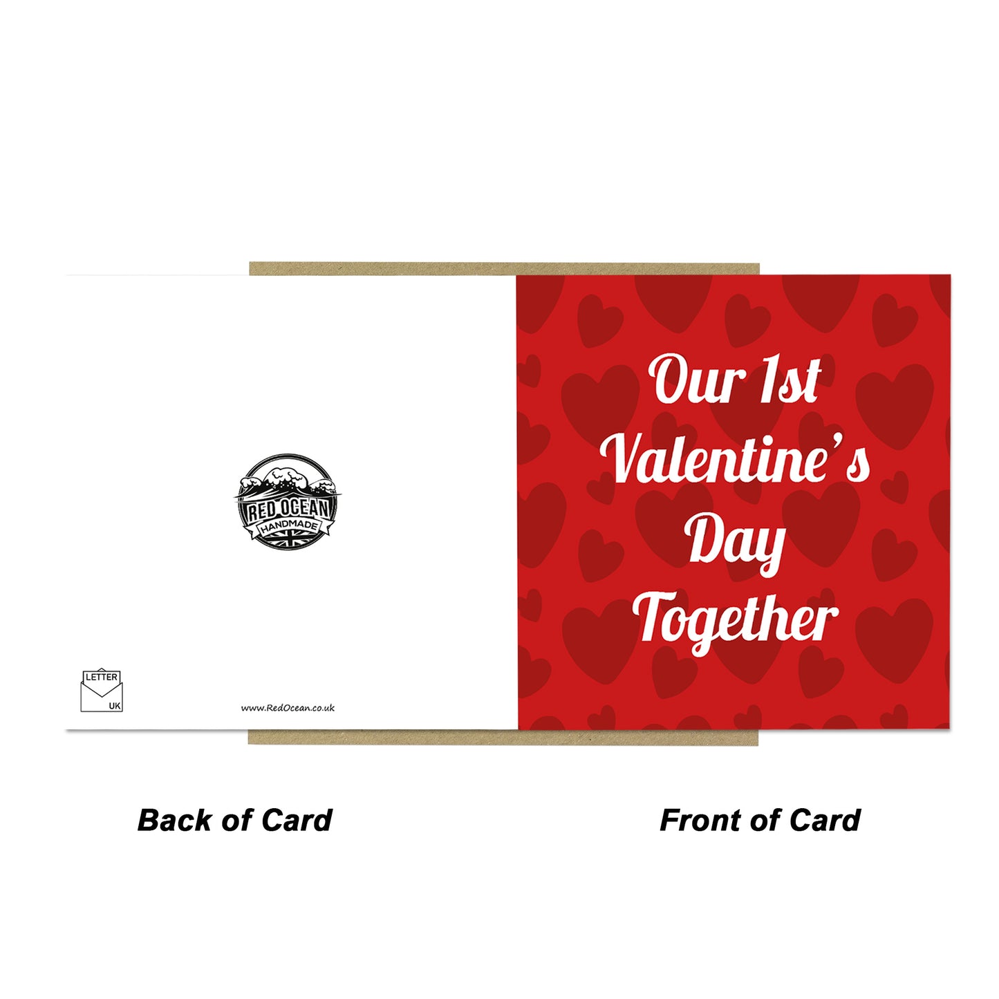 Our 1st Valentines Card For Her Him 14x14 Card With Envelope