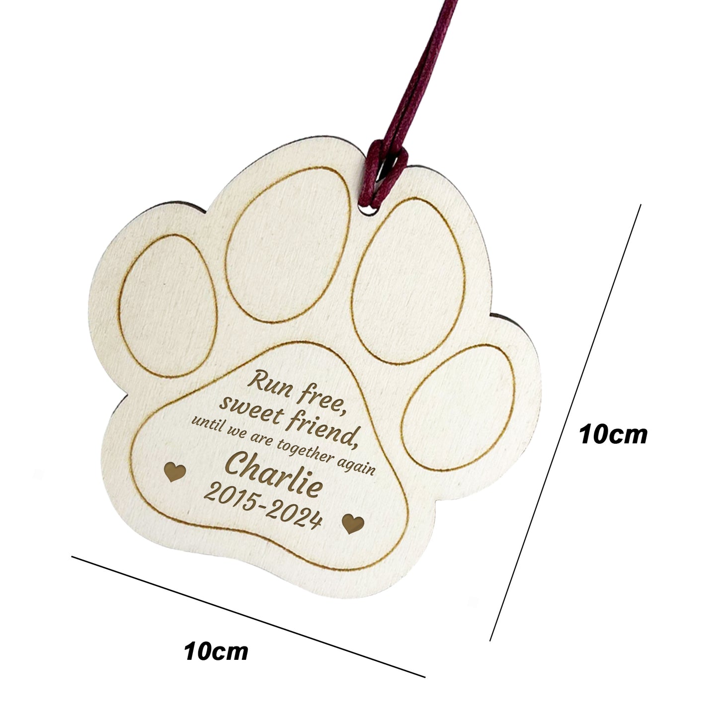 Dog Memorial Bauble Personalised Tree Decorations Engraved