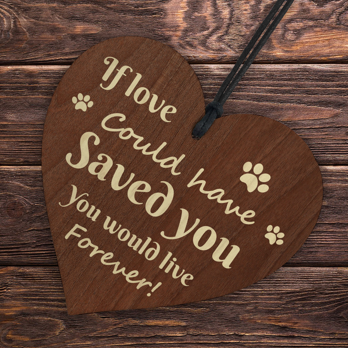 Dog Memorial Wooden Heart Plaque Pet Loss Gifts For Family Cat