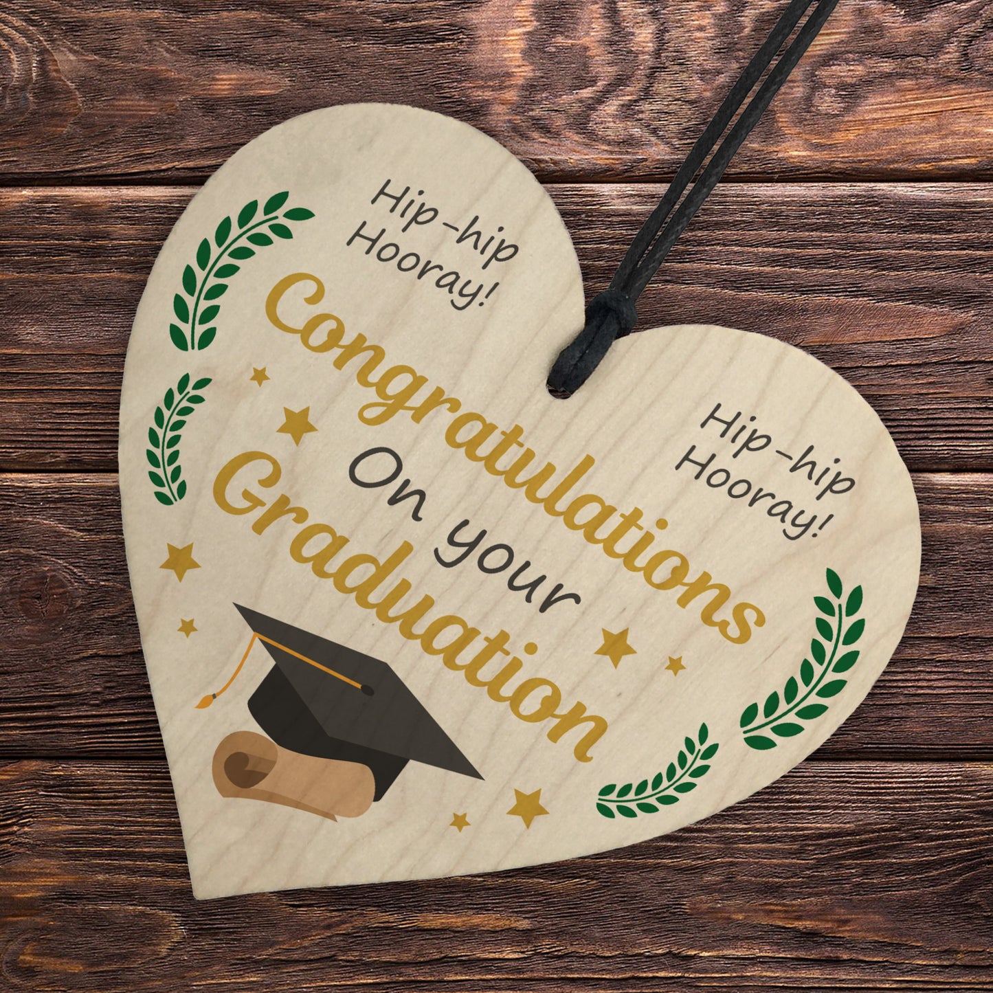 Congratulations On Your Graduation Gift Hooray Wood Heart
