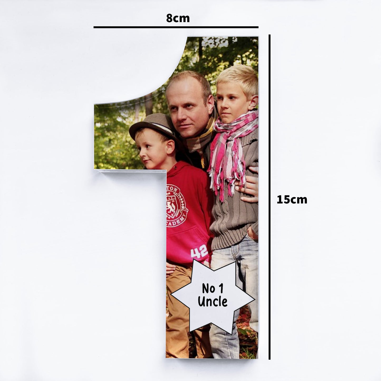 Personalised Gift For Uncle Mirror Acrylic Freestanding Number 1