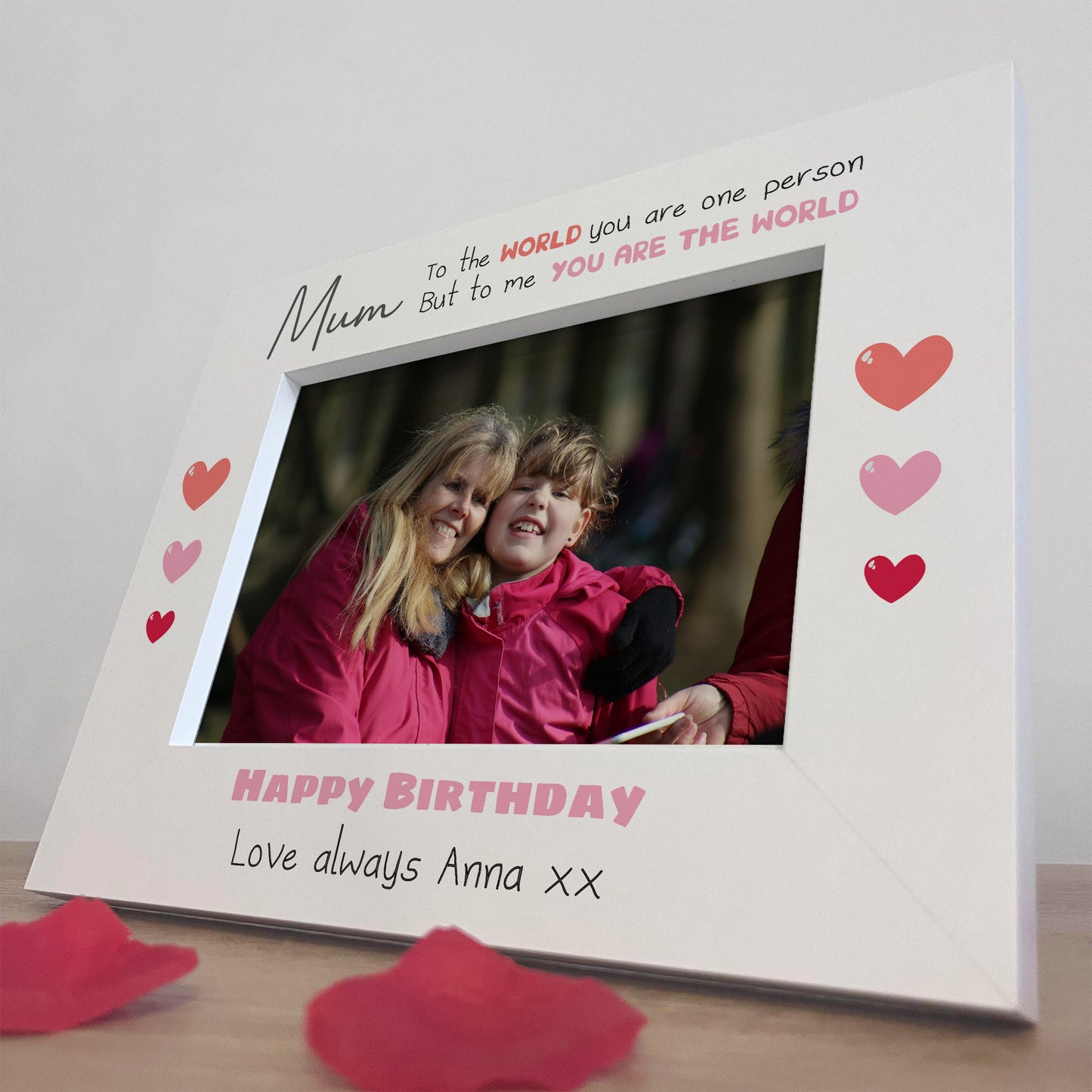 Personalised Birthday Mum Gifts White Wood 7x5 Photo Frame Gift
