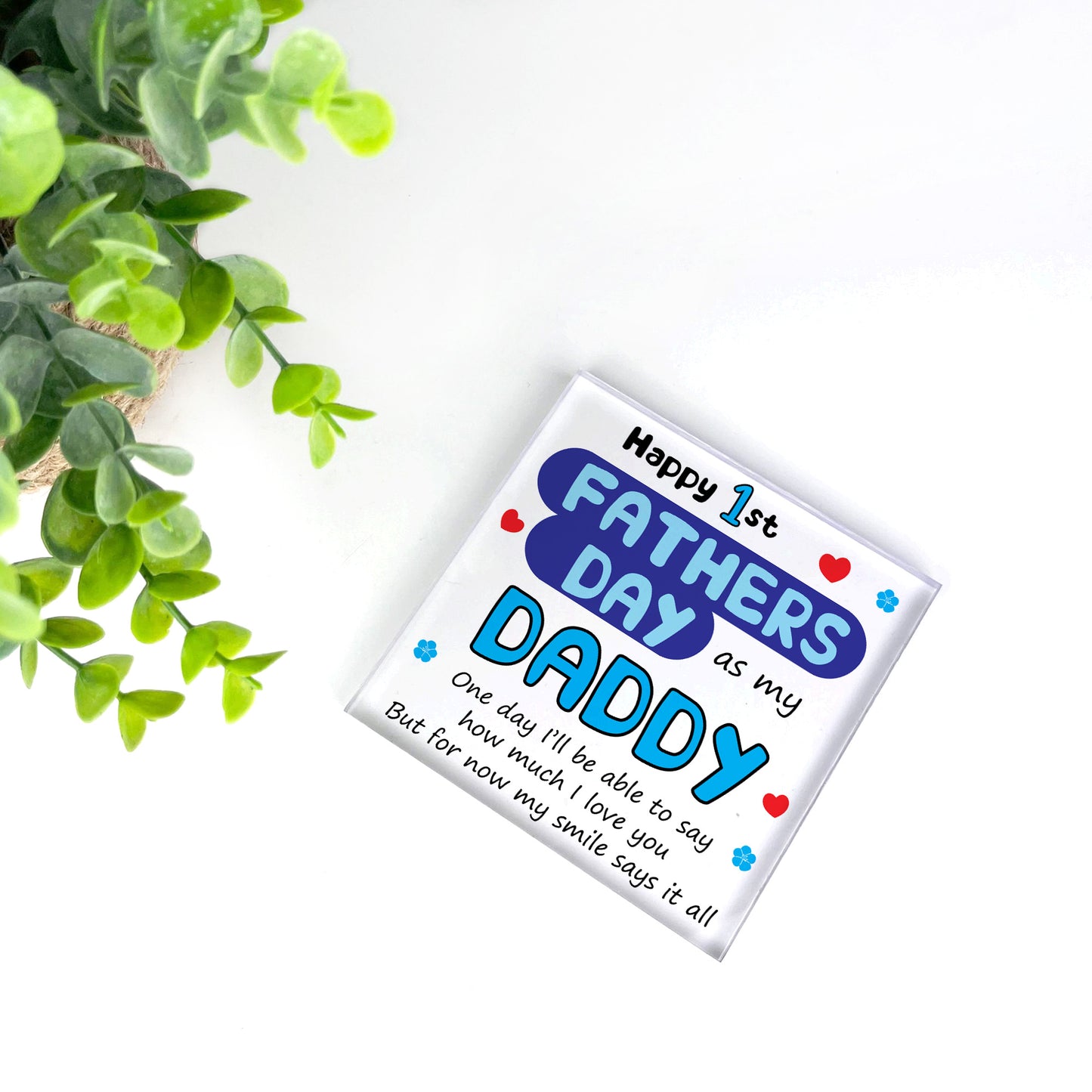 Cute 1st Fathers Day Gift For Dad Daddy Acrylic Block Present