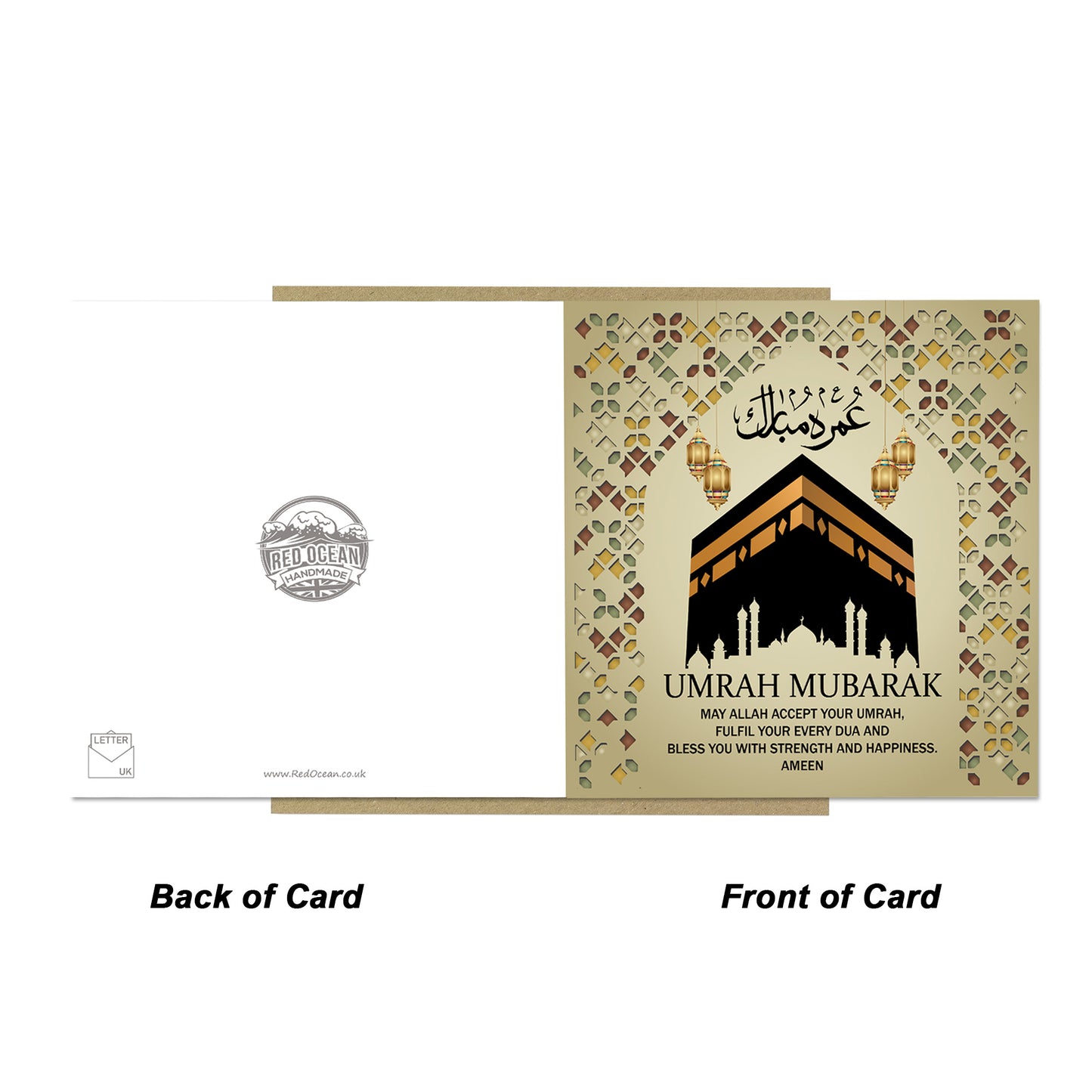 Umrah Mubarak Card Umrah Greeting Cards with Envelope for Family