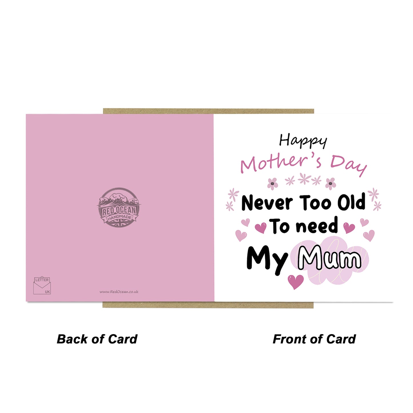 Mother's Day Card Never Too Old to Need My Mum Mothers Day Card