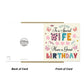 Wife Birthday Card Happy Birthday Card For Wife Birthday Card