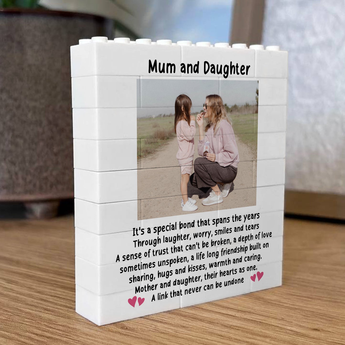 Mum and Daughter Gifts Personalised Building Block Photo Gift