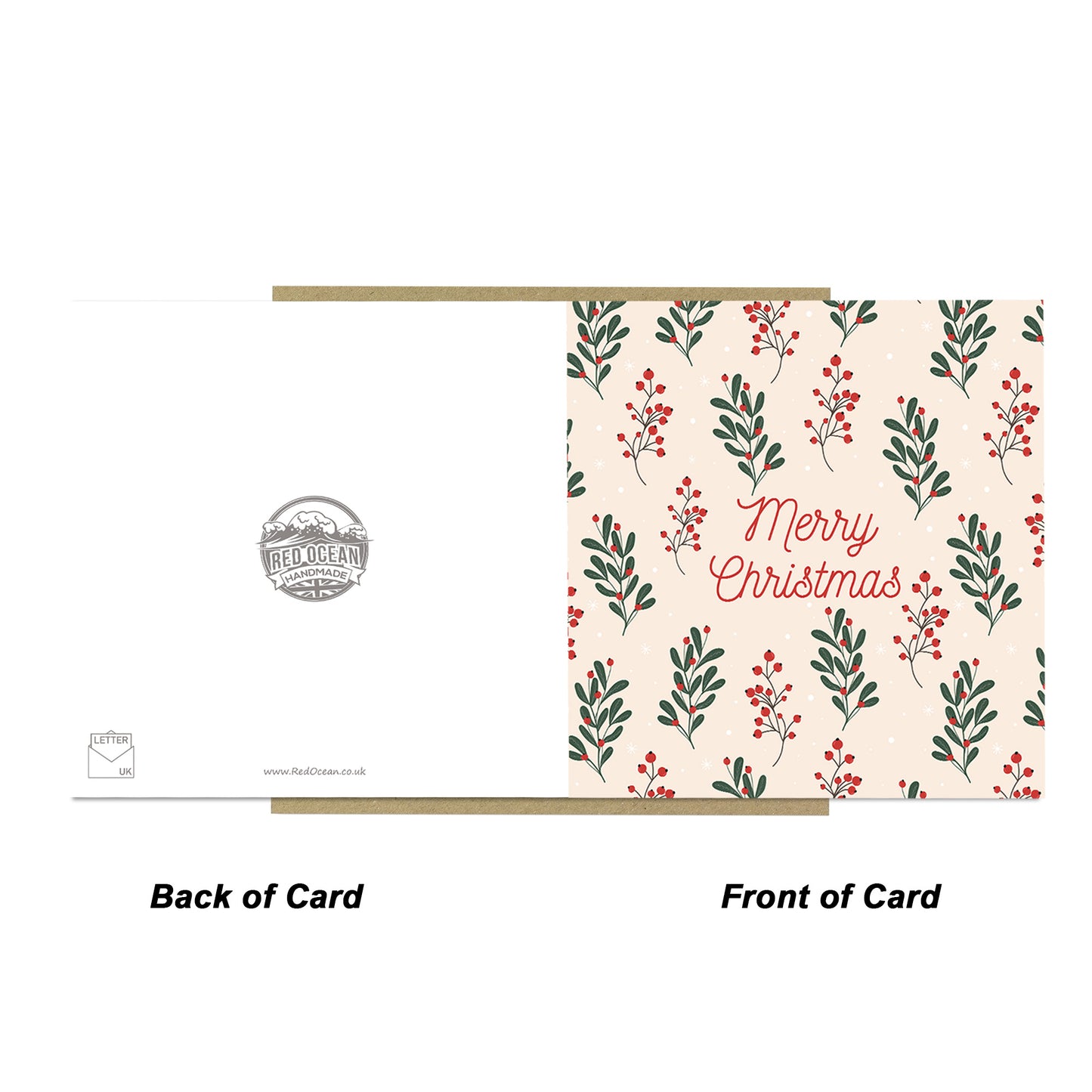 Merry Christmas Greetings Card Kraft Envelope Christmas Card