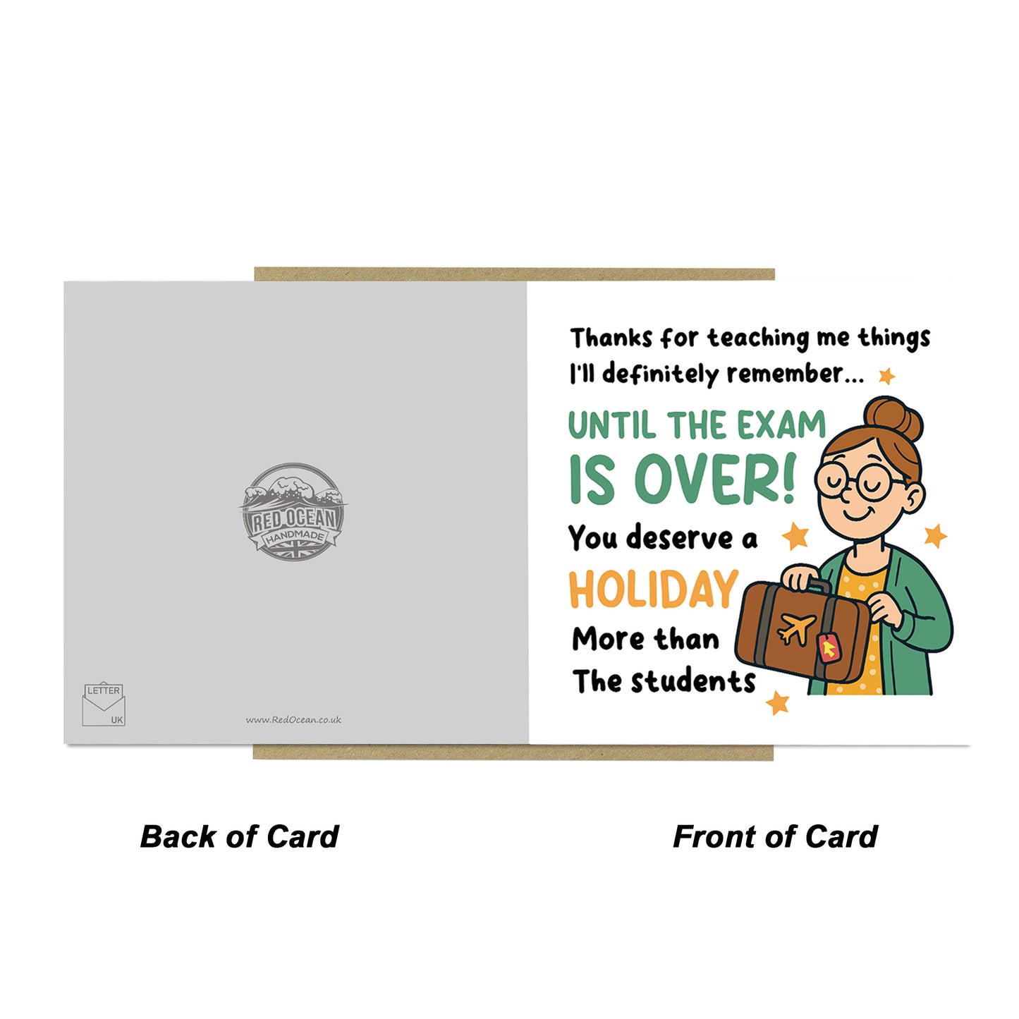 Funny Card For Teacher Teacher Appreciation Card Thank You
