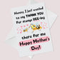 Thank You Card For Nan On Mothers Day Card For Nan Card For Her