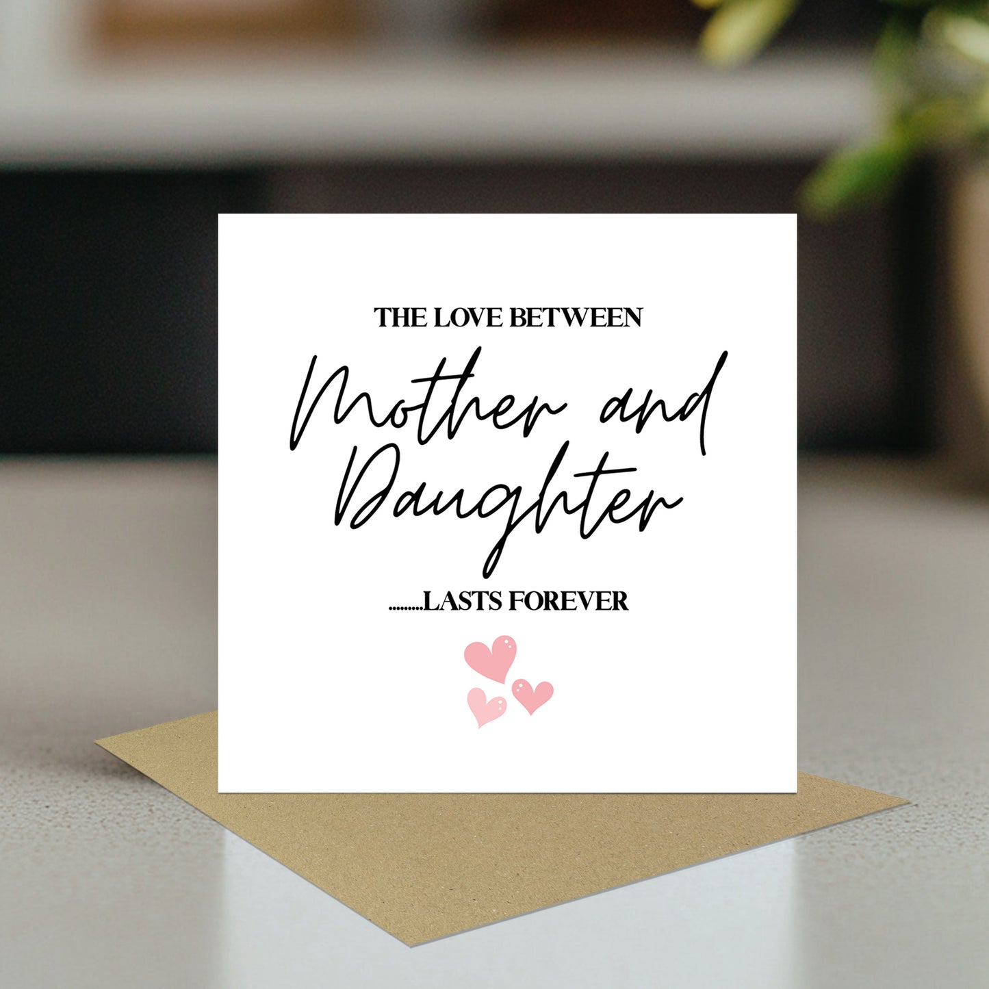 Mother and Daughter Card and Wood Heart Birthday Mothers Day