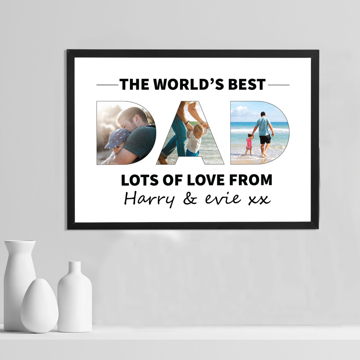 Personalised Fathers Day Print Framed DAD Pictures Dad Birthday