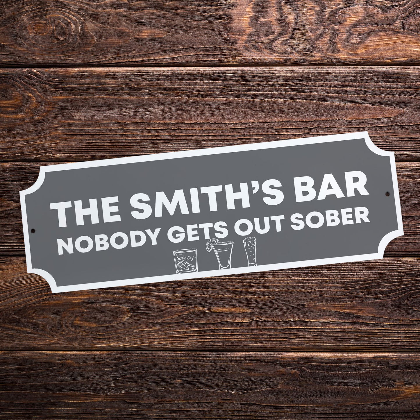 Bar Sign For Home Bar Funny Nobody Gets Out Sober For Man Cave