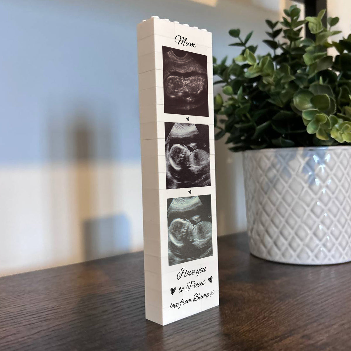 Personalised Mum Gift From Bump Brick Photo Block Building Block