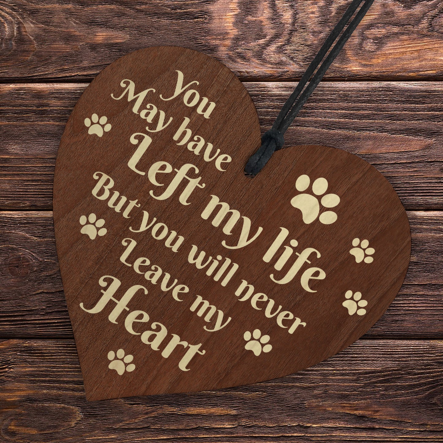 Special Memorial Gift For Dog Puppy Cat Wood Heart Decoration