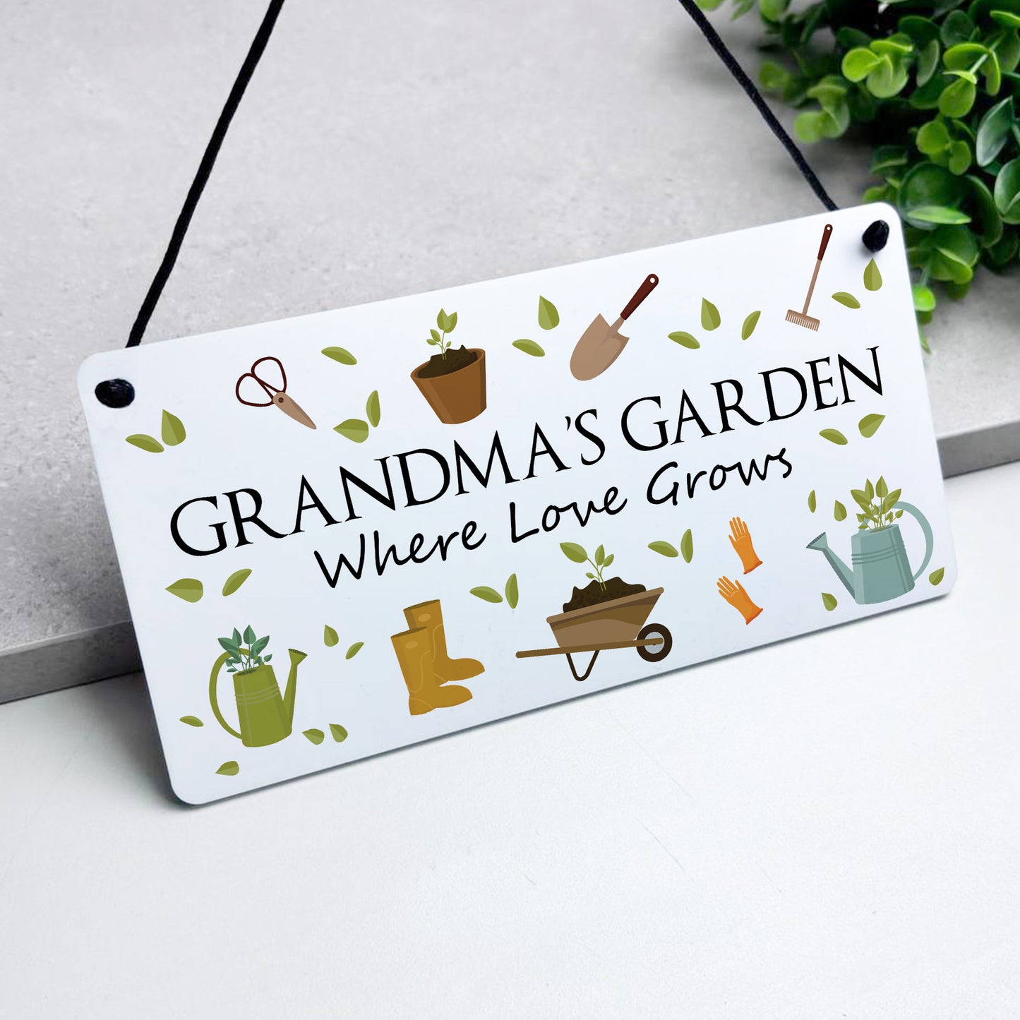 Grandmas Garden Sign For Outside Hanging Shed Plaque Yard
