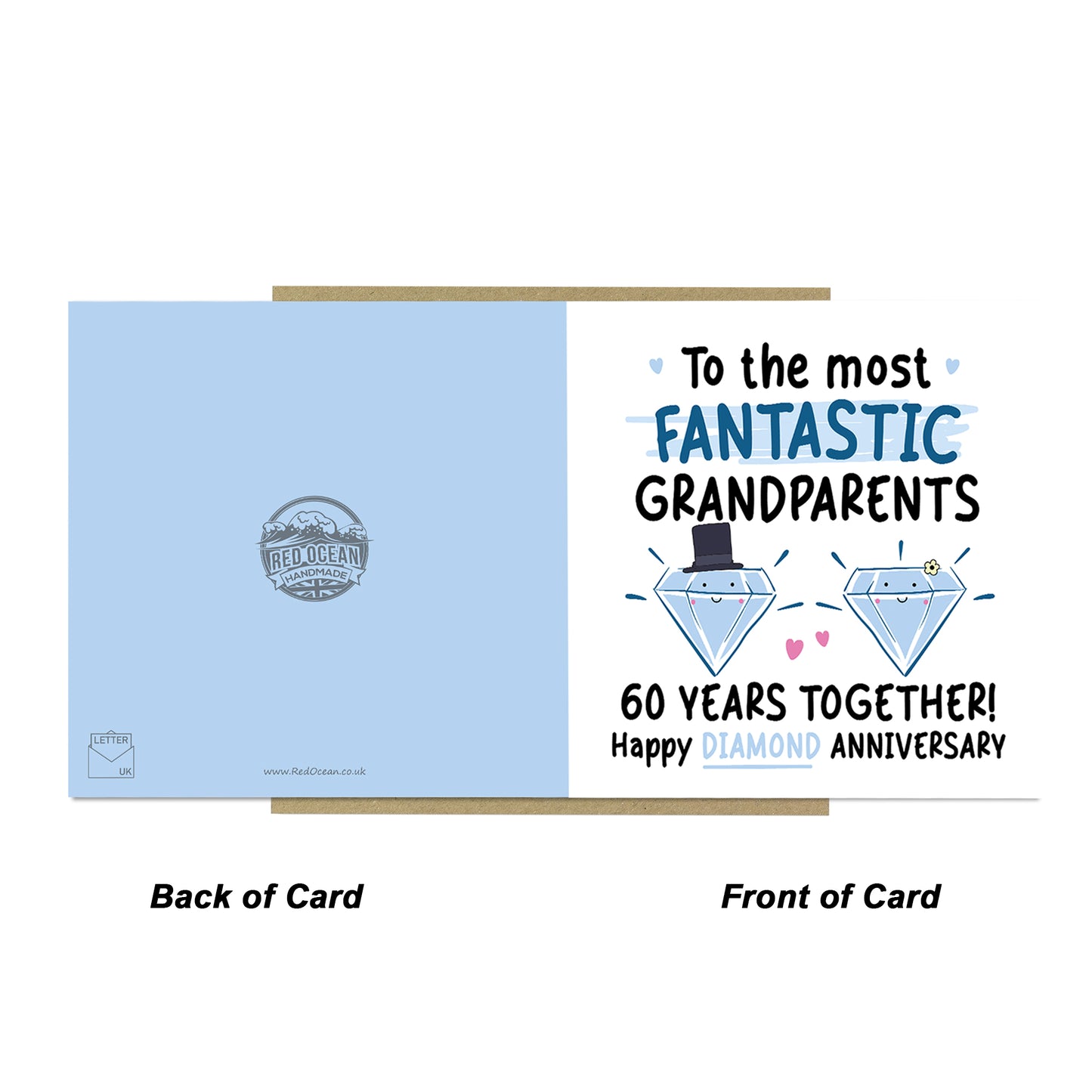 Diamond Anniversary Card for Grandparents 60th Anniversary Card