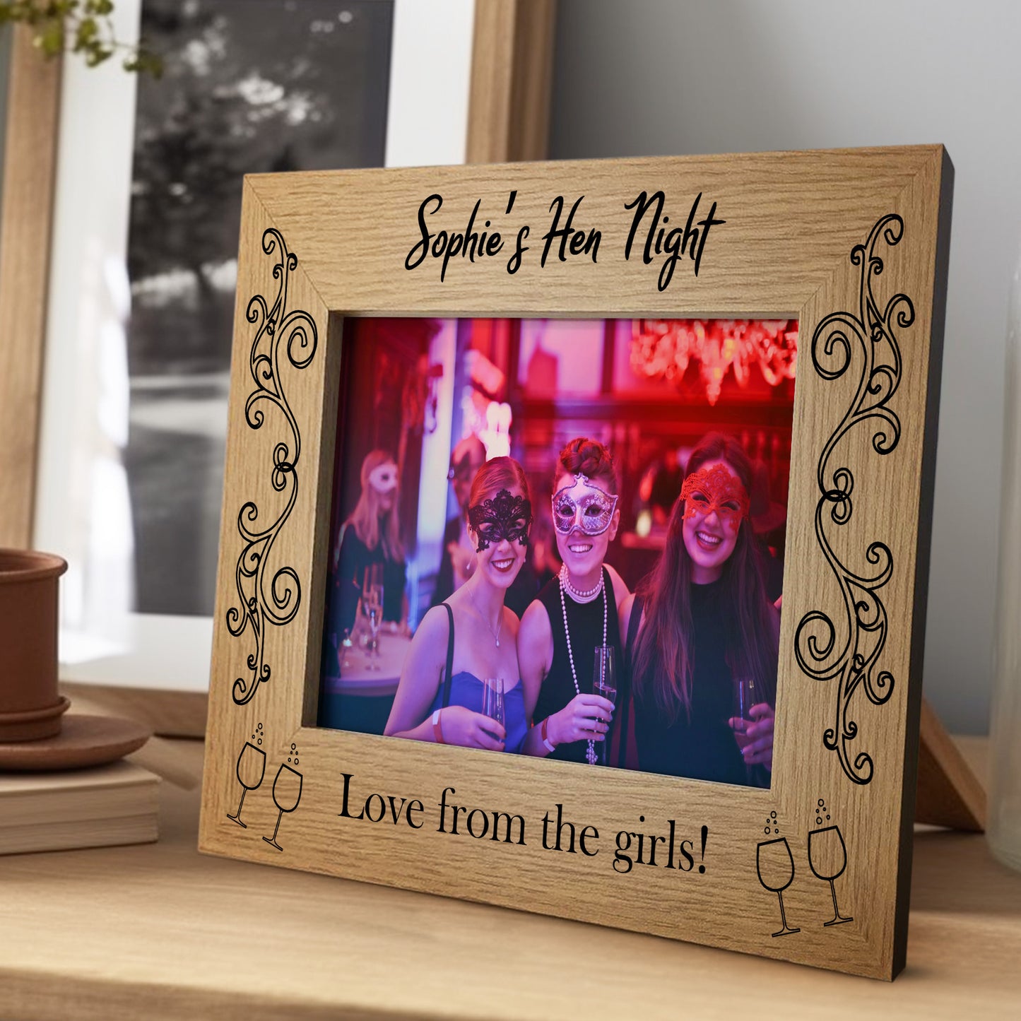 Personalised Hen Party Gift 7x5 Wood Frame Hen Night Gift Friend