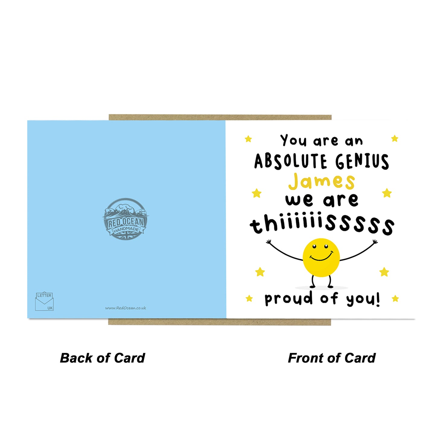 Well Done Card Proud of You Card ABSOLUTE GENIUS PERSONALISED