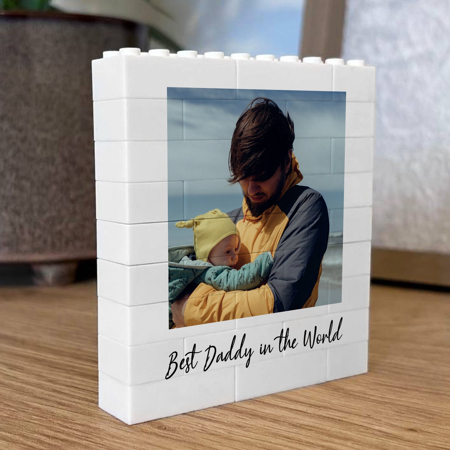 Personalised Best Daddy Brick Photo Block Gift for Daddy