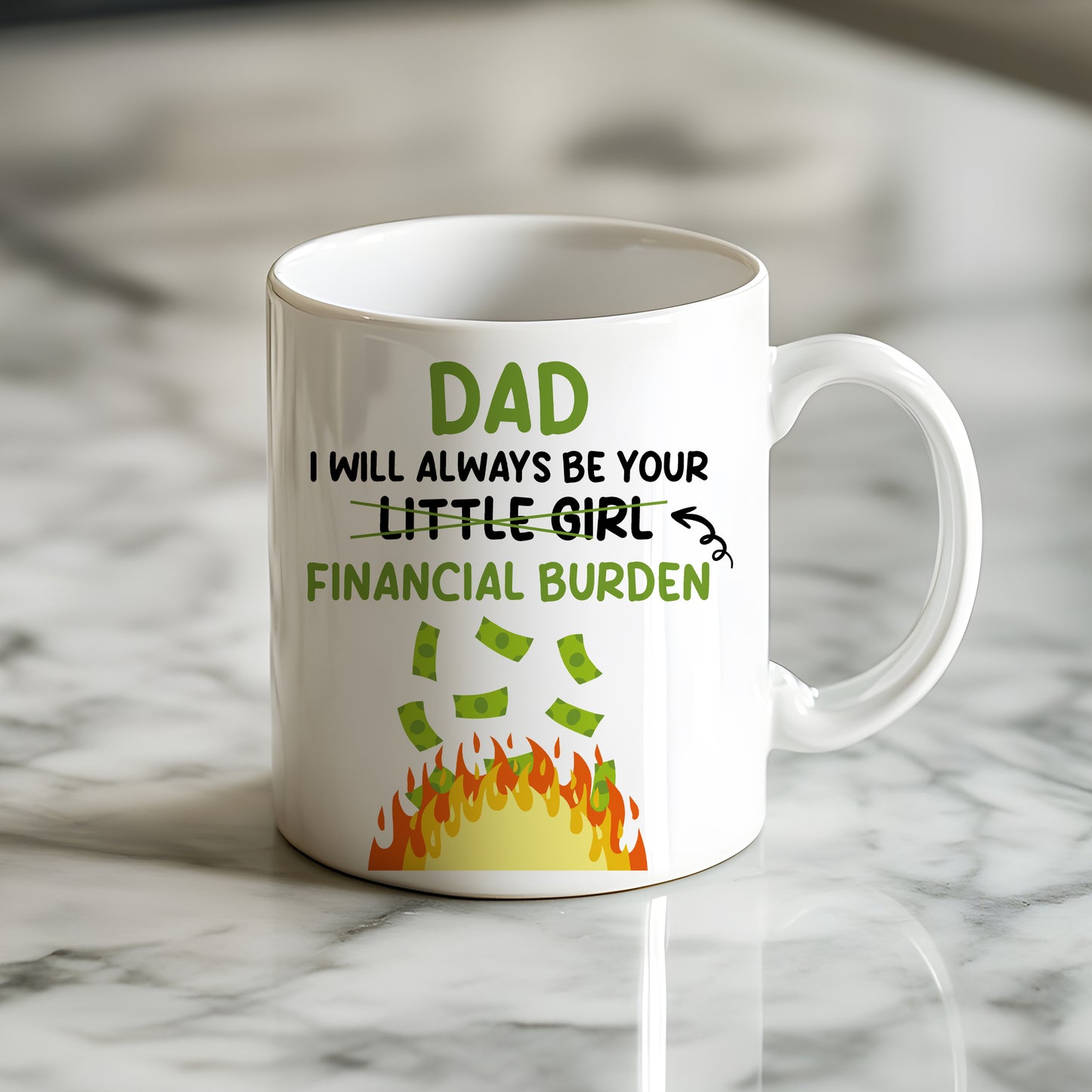 Dad Gift From Daughter Novelty Ceramic Mug and Coaster Set