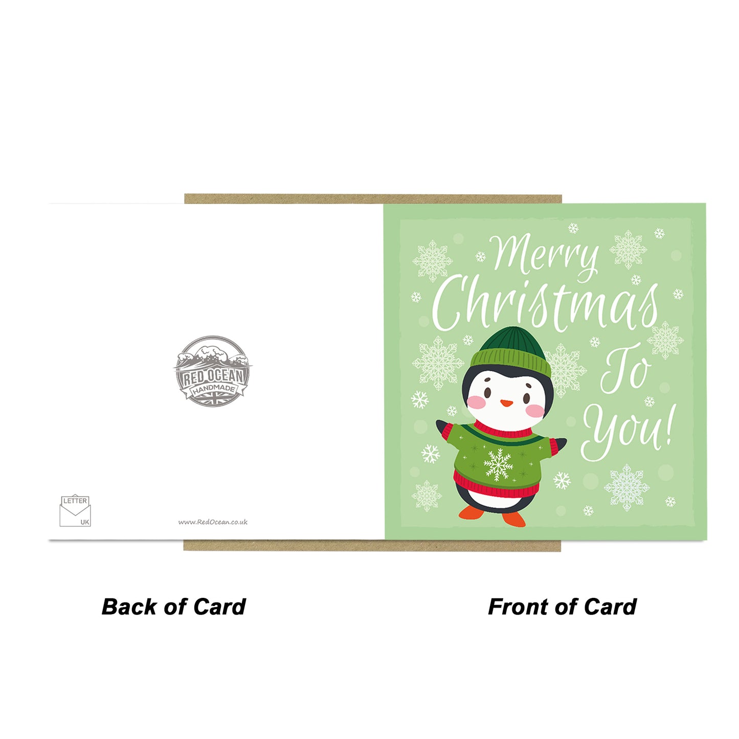 Christmas Card For Children Teacher Cute Penguin Design Xmas