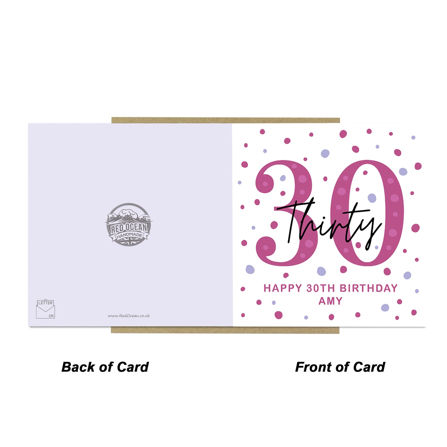 Personalised 30th Birthday Card Friend Thirtieth Birthday Sister