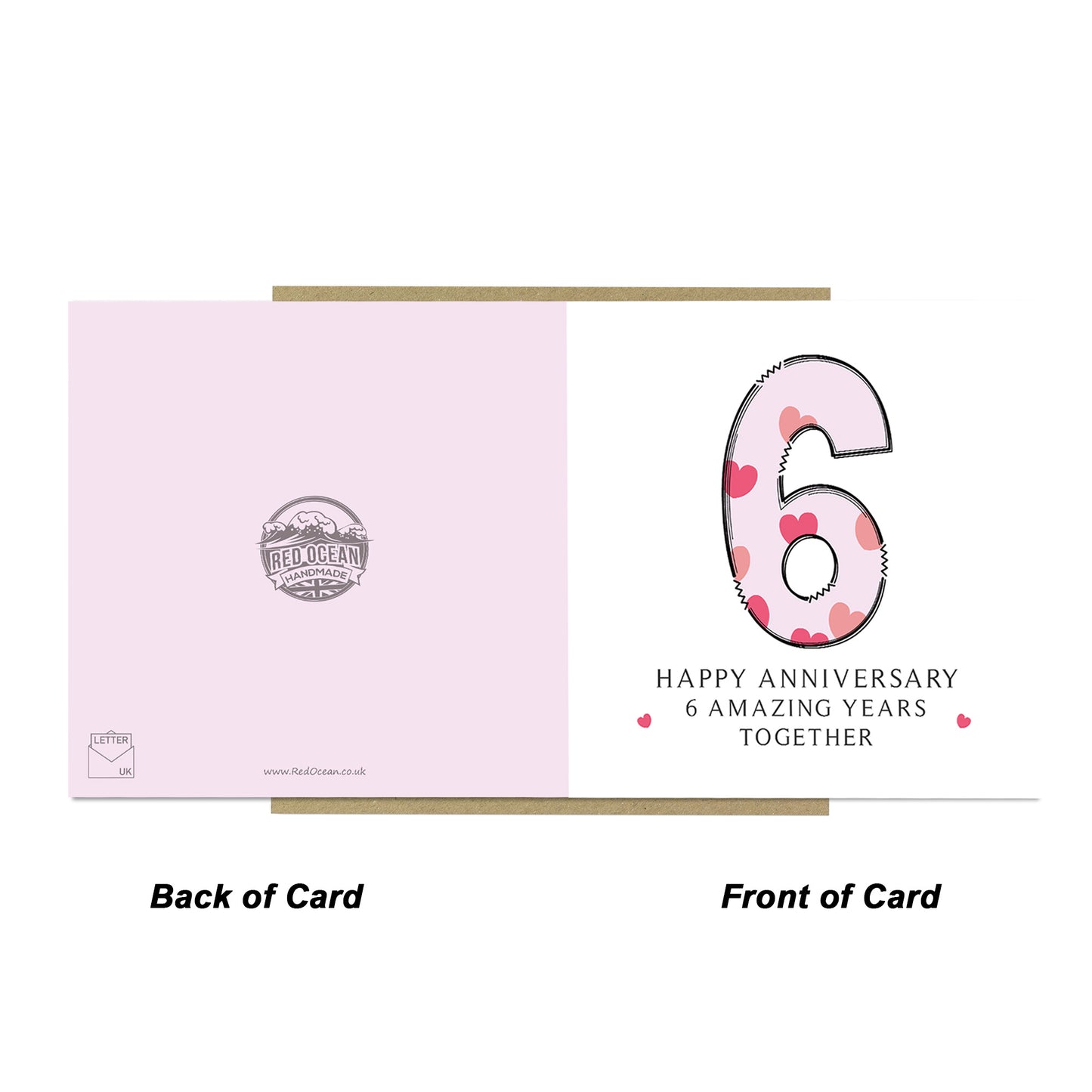 6th Wedding Anniversary Card With Envelope 6th Anniversary Cards