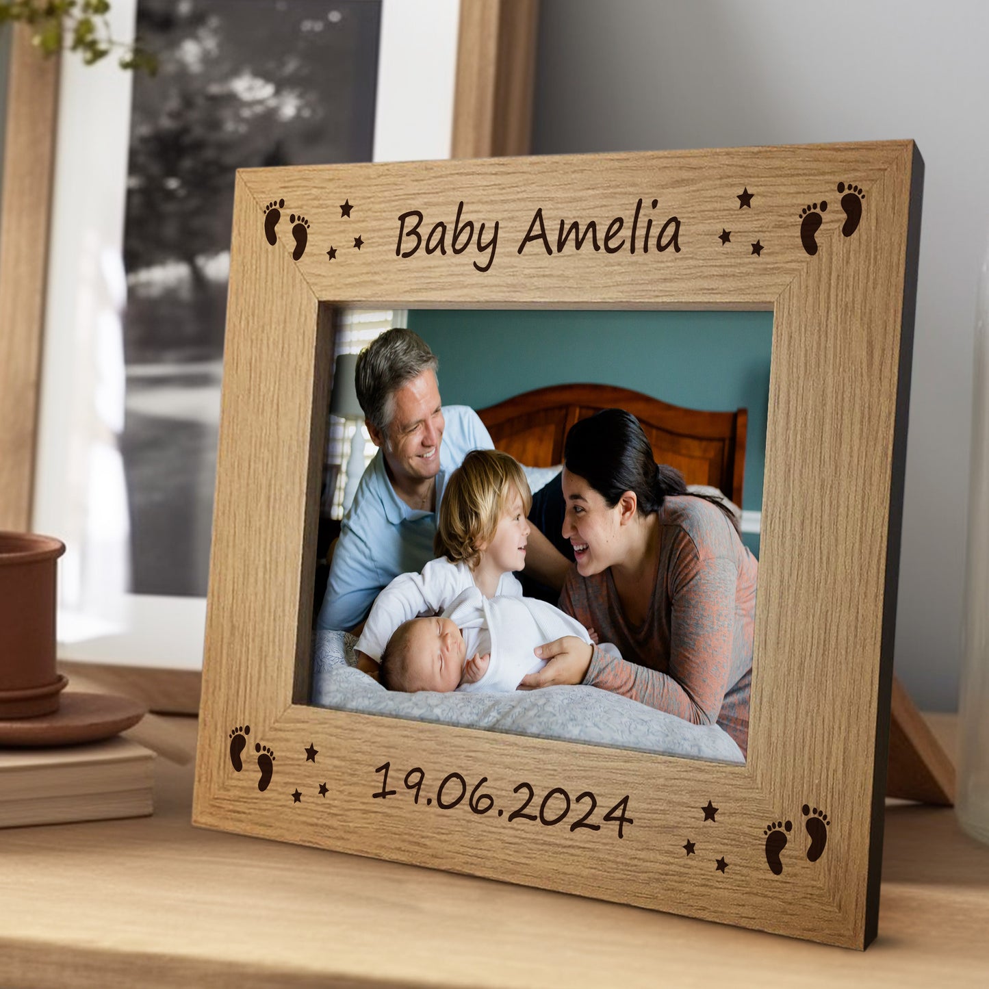 Newborn Baby 7x5 Personalised Frame Gift For New Mum Dad Baby