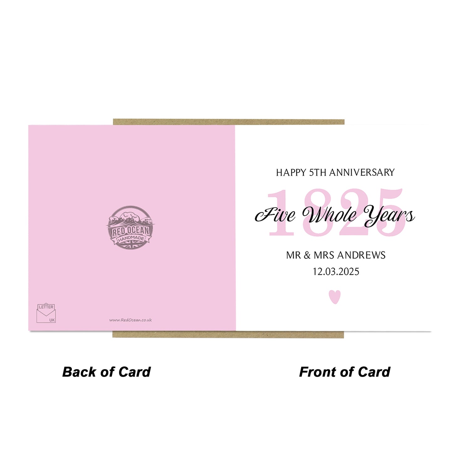 Personalised 5th Wedding Anniversary Card For Husband Wife