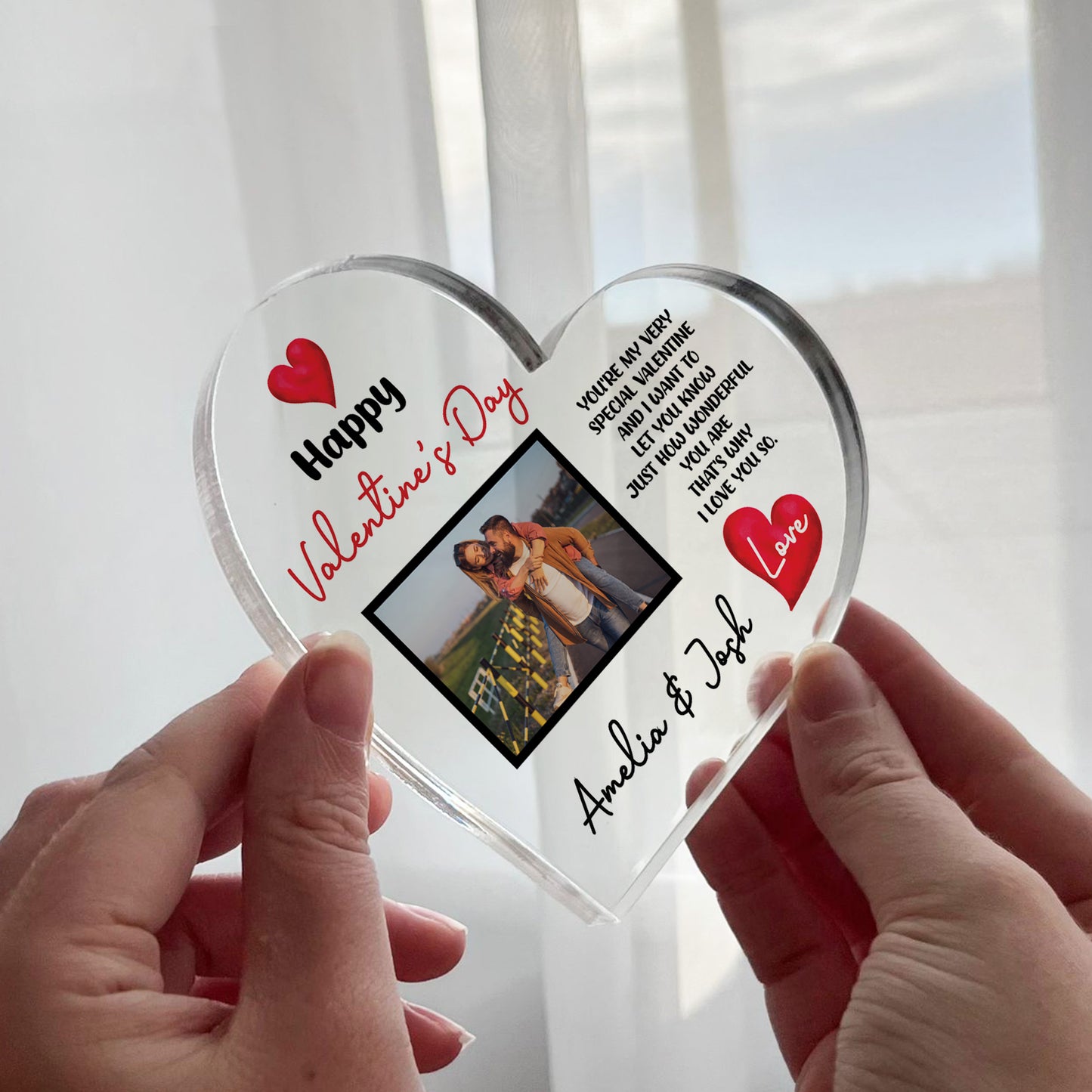 Happy Valentines Day Gift For Him Her Personalised Photo Plaque