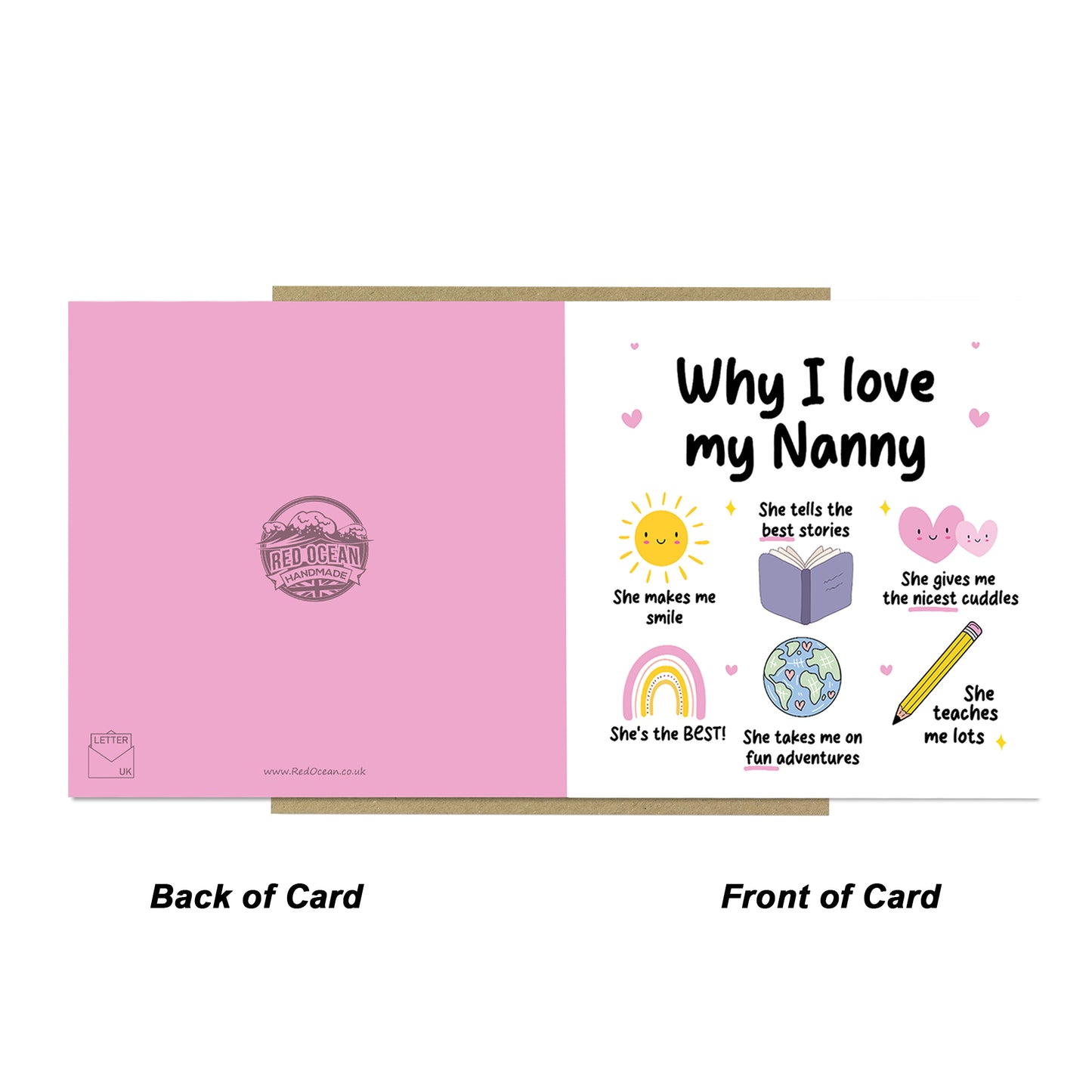 Nanny Card Why I Love Nanny Card Birthday Card for Nanny