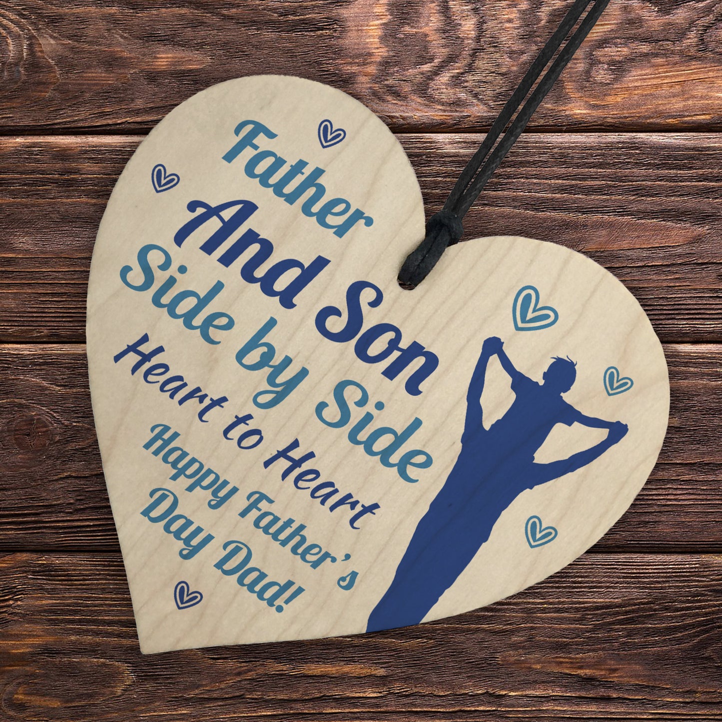 Happy Father's Day Wooden Heart Dad Gift From Son Fathers Day