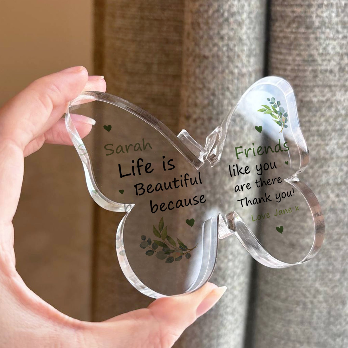Personalised Gift For Friend Friendship Gifts Acrylic Butterfly