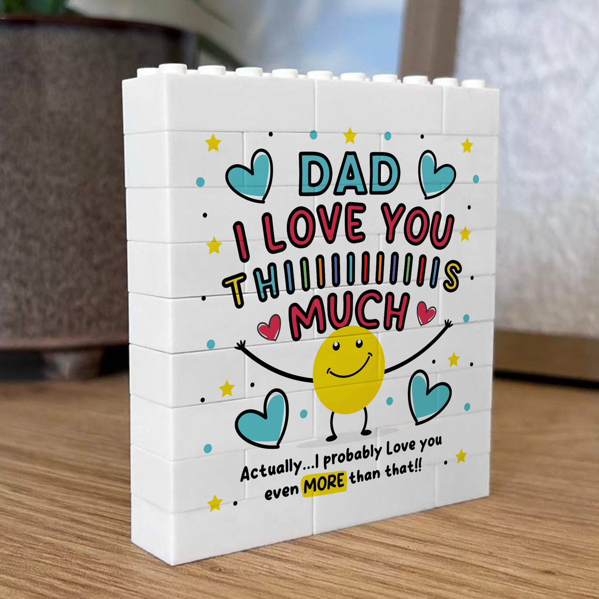 Dad Gift Building Block Puzzle Gift Love You This Much Gift